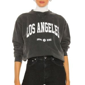 Anine Bing Los Angeles Ramon sweatshirt grey black size small